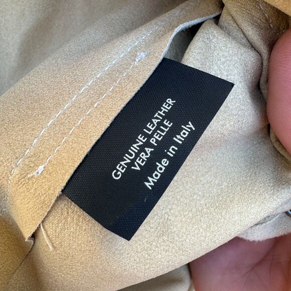 Gucci Suede blouse button snap Size 38 Women's Tailored Fit western classic tan - Picture 8 of 11